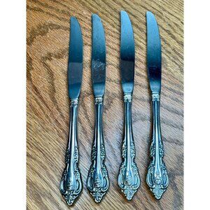 Set of 4 Oneida Brahms  Dinner Knives Hollow  community stainless flatware 9"